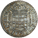 D. Pedro II Cruzado (400 Réis) 1690 Porto (PPPP), prata